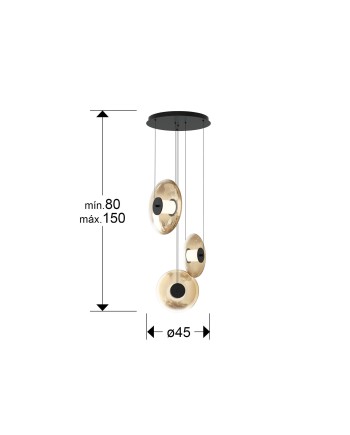 DIABOLO- LAMPARA 3L - NEGRO-AMBAR